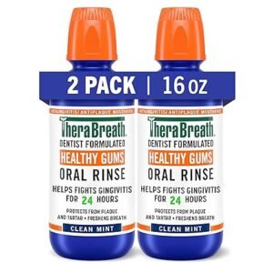 Therabreath Healthy Gums Mouthwash Clean Mint, Antigingivitis, Dentist Formulated,